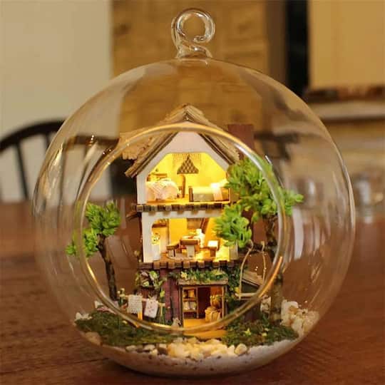 Wizardi Miniature Roombox House in the forest Dollhouse Kit